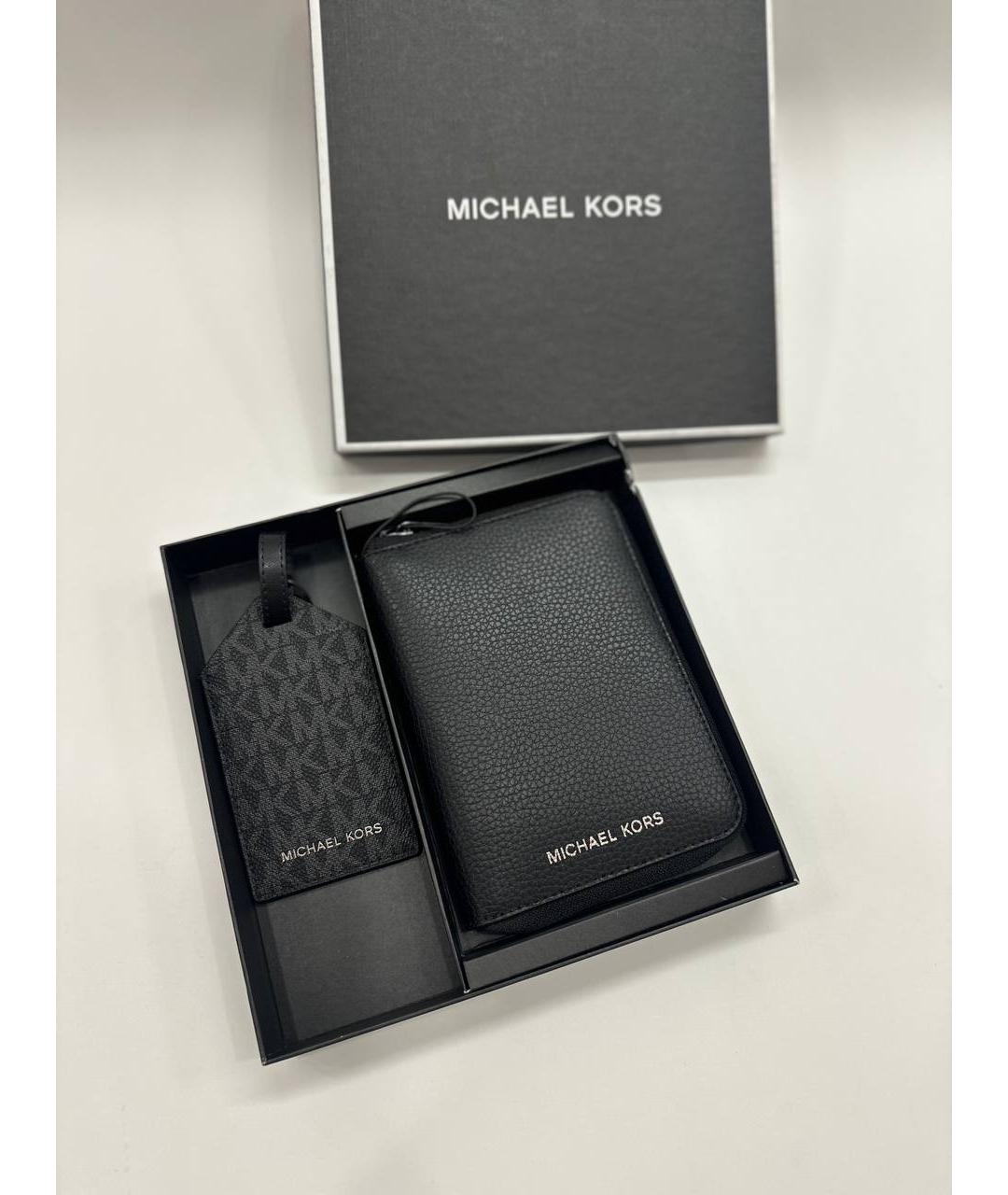 MICHAEL KORS Черный кожаный кошелек, фото 3