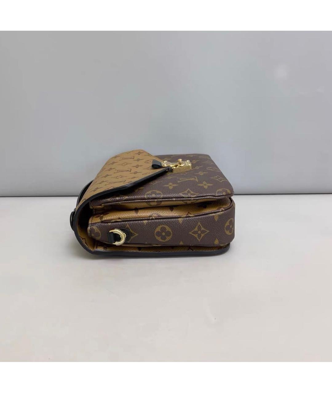 LOUIS VUITTON Коричневая кожаная сумка через плечо, фото 4