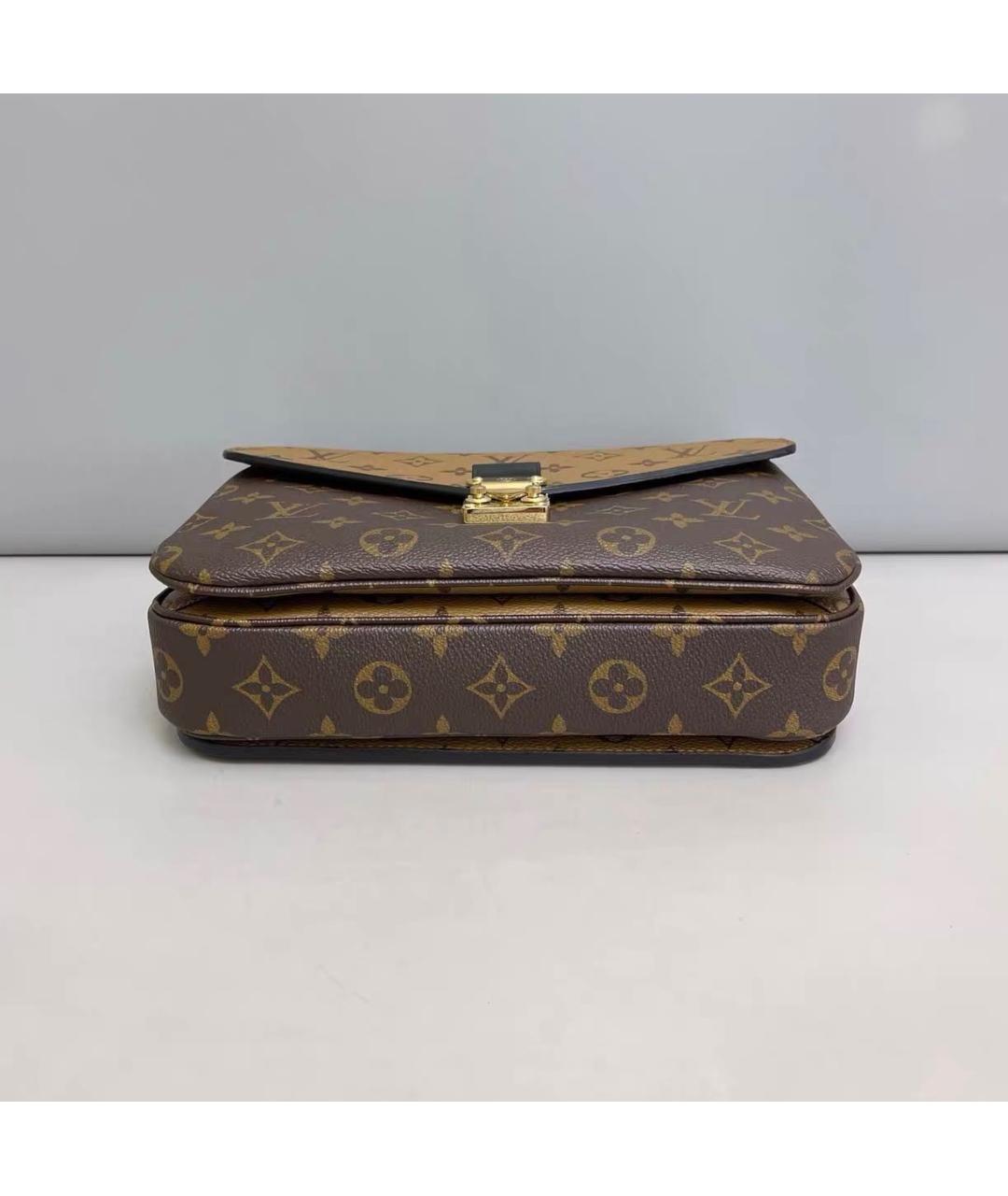 LOUIS VUITTON Коричневая кожаная сумка через плечо, фото 5
