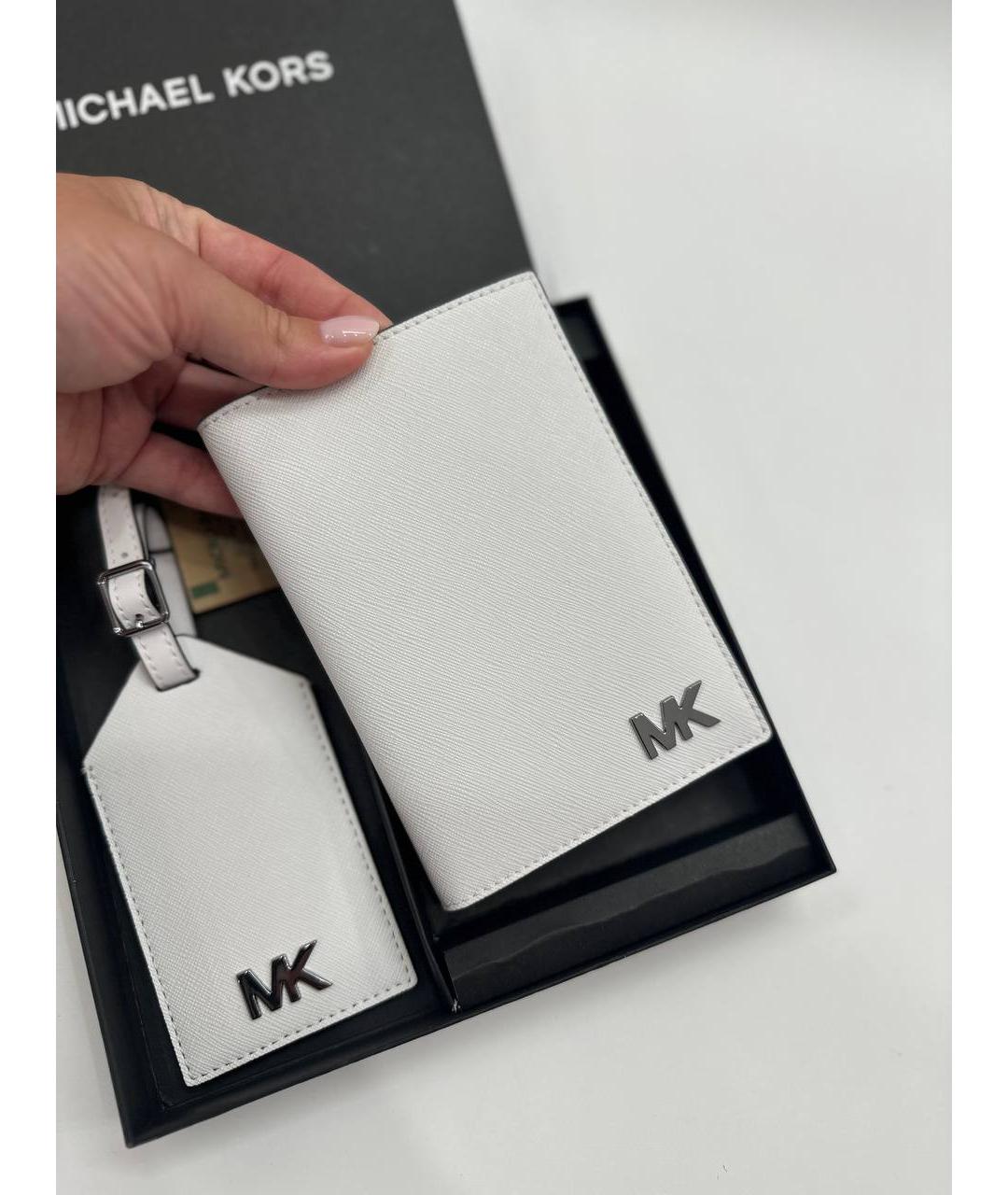 MICHAEL KORS Белый кожаный кошелек, фото 4