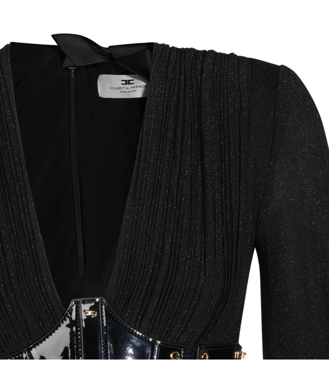 ELISABETTA FRANCHI Черное вискозное платье, фото 7