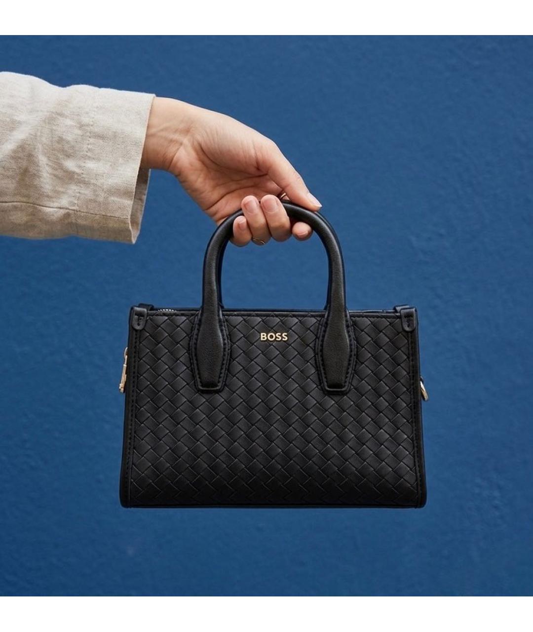 HUGO BOSS Черная сумка тоут из искусственной кожи, фото 5