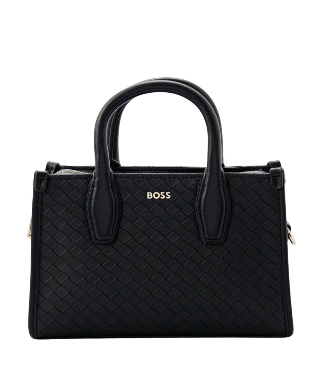 HUGO BOSS Черная сумка тоут из искусственной кожи, фото 1