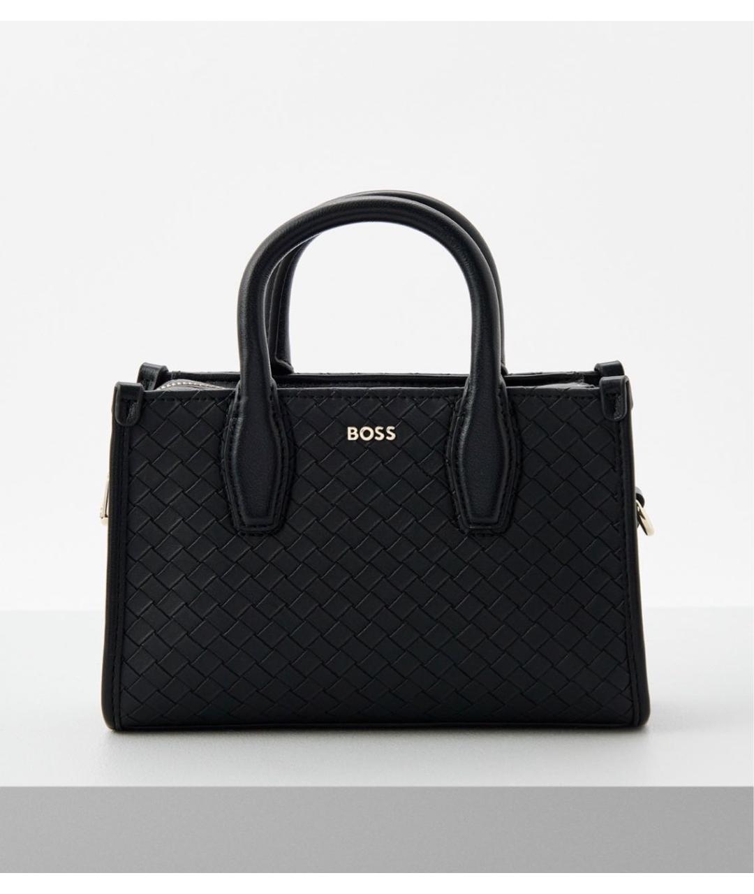 HUGO BOSS Черная сумка тоут из искусственной кожи, фото 7