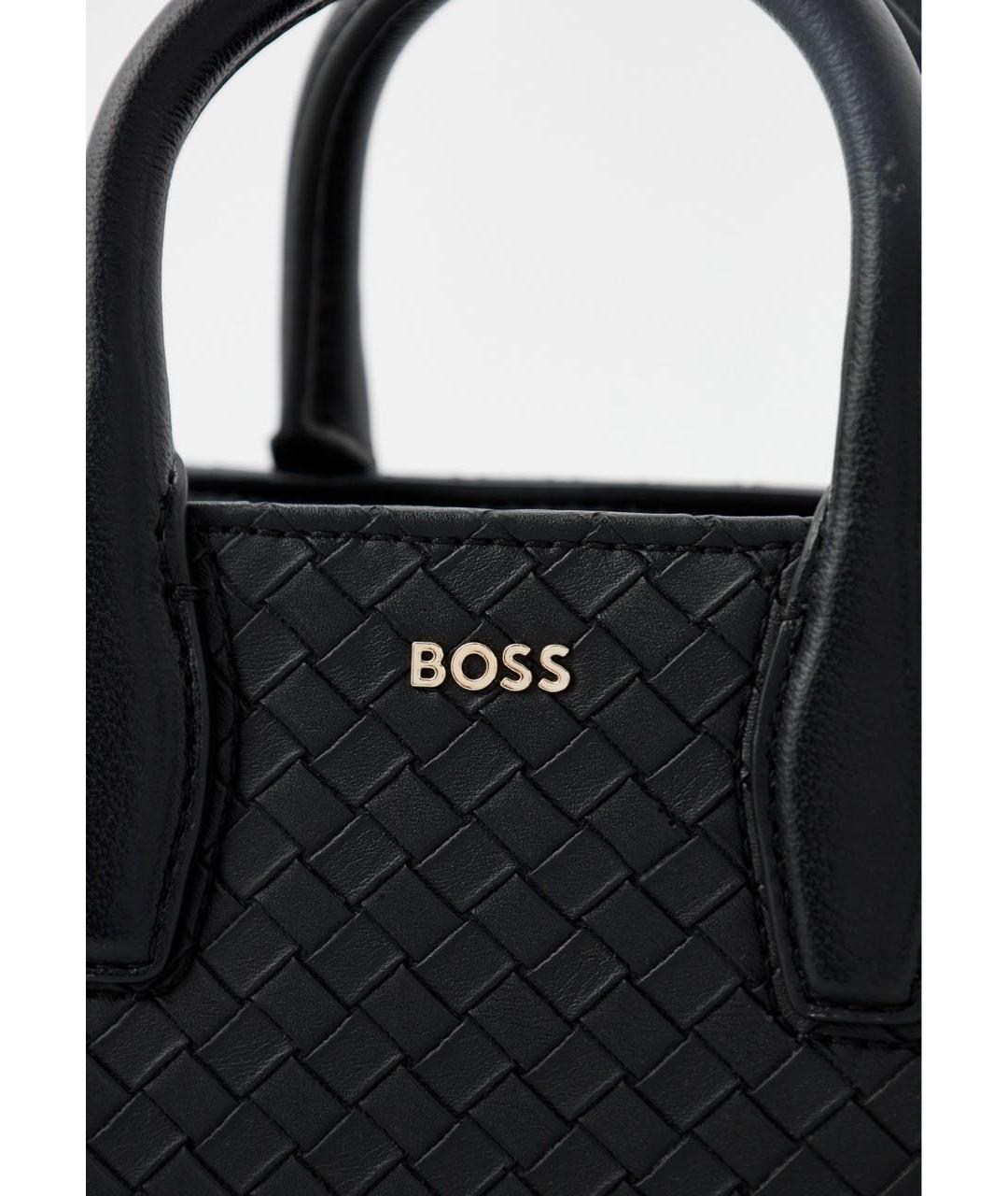 HUGO BOSS Черная сумка тоут из искусственной кожи, фото 3