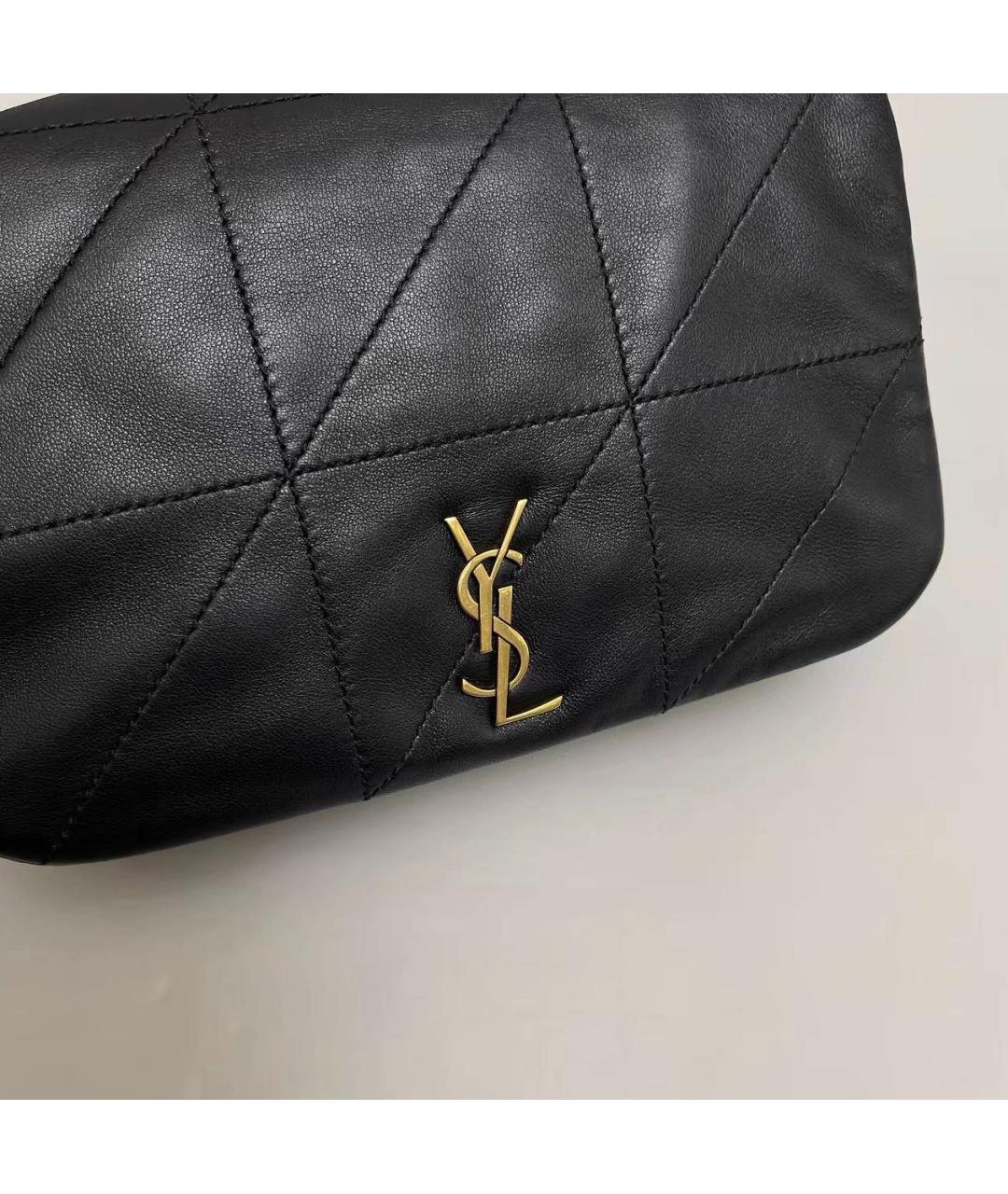 SAINT LAURENT Черная кожаная сумка через плечо, фото 2