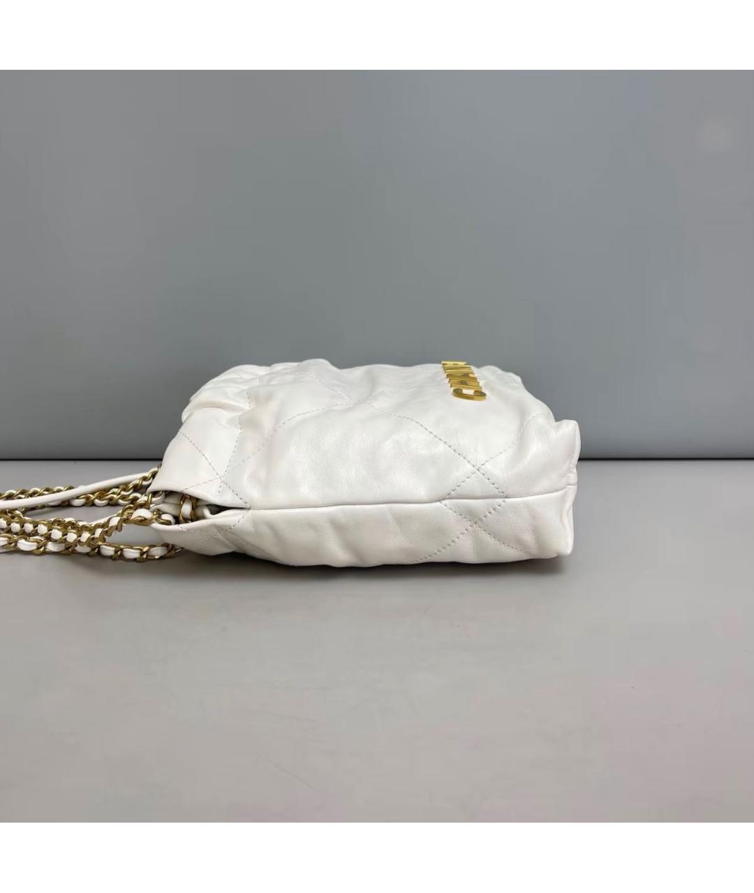 CHANEL Белая кожаная сумка тоут, фото 4