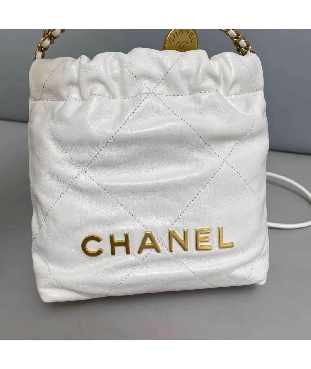CHANEL Белая кожаная сумка тоут, фото 7