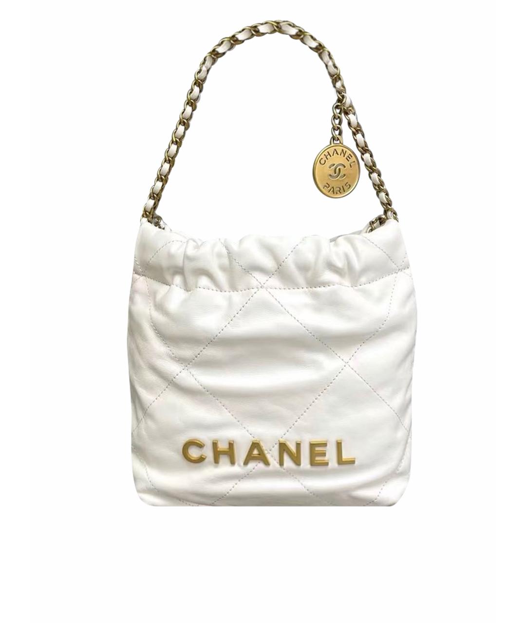 CHANEL Белая кожаная сумка тоут, фото 1