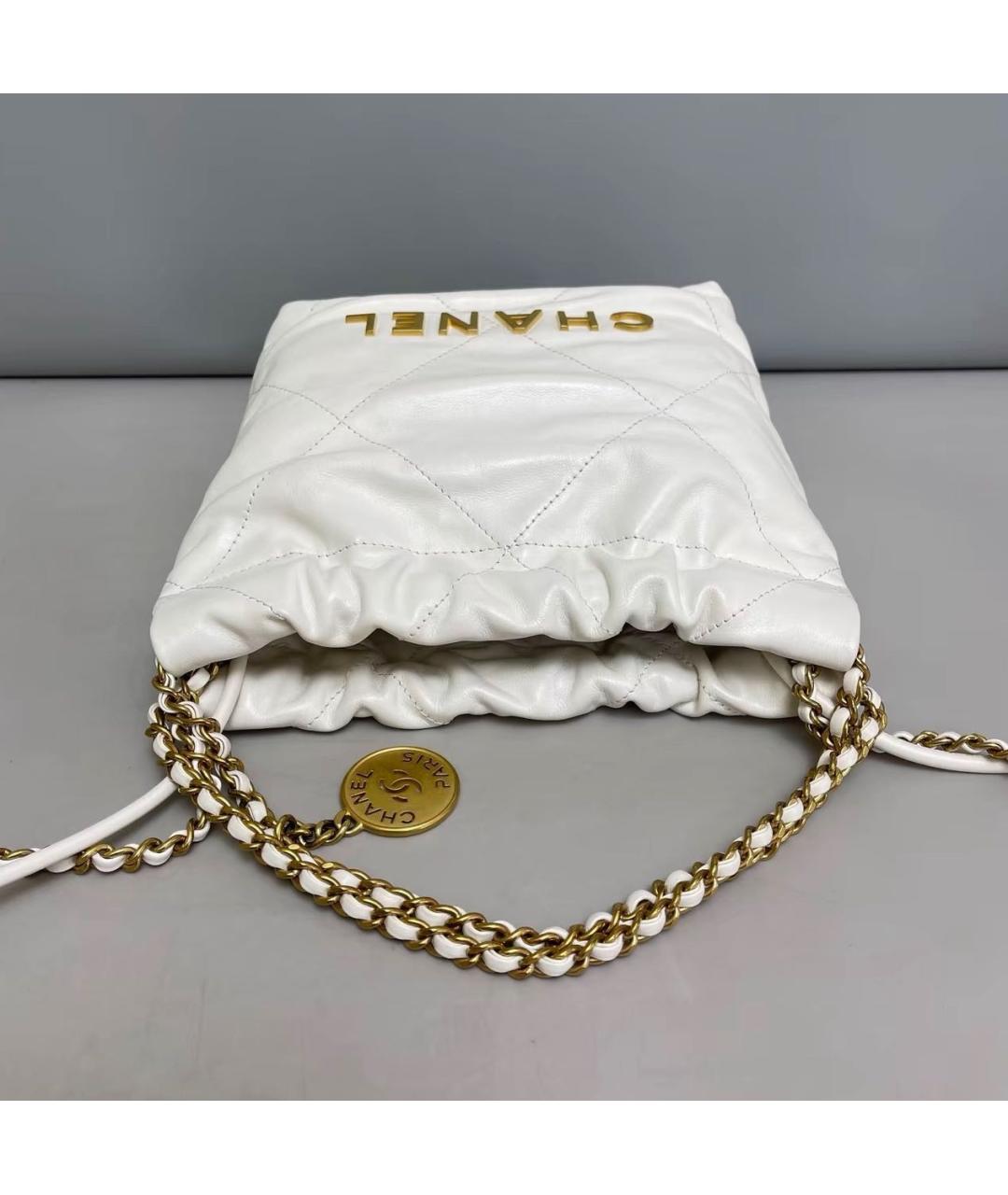 CHANEL Белая кожаная сумка тоут, фото 6