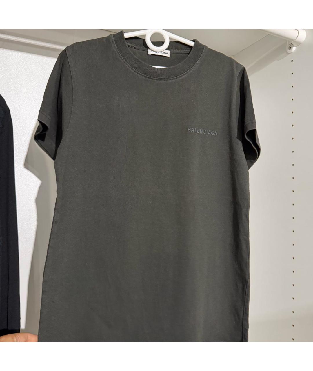 BALENCIAGA Хаки хлопковая футболка, фото 7