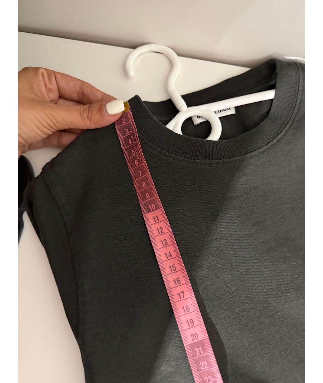 BALENCIAGA Хаки хлопковая футболка, фото 5