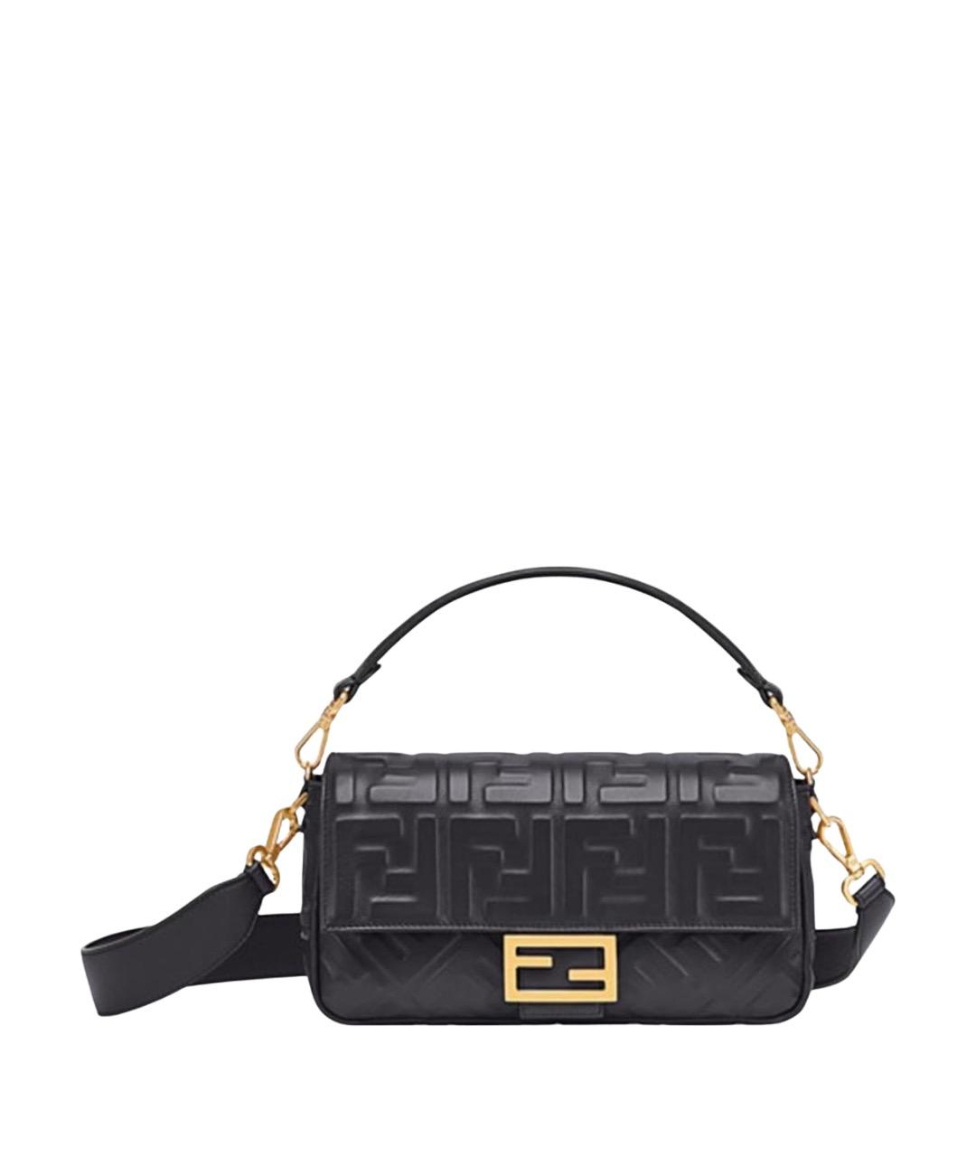 FENDI Черная кожаная сумка через плечо, фото 1