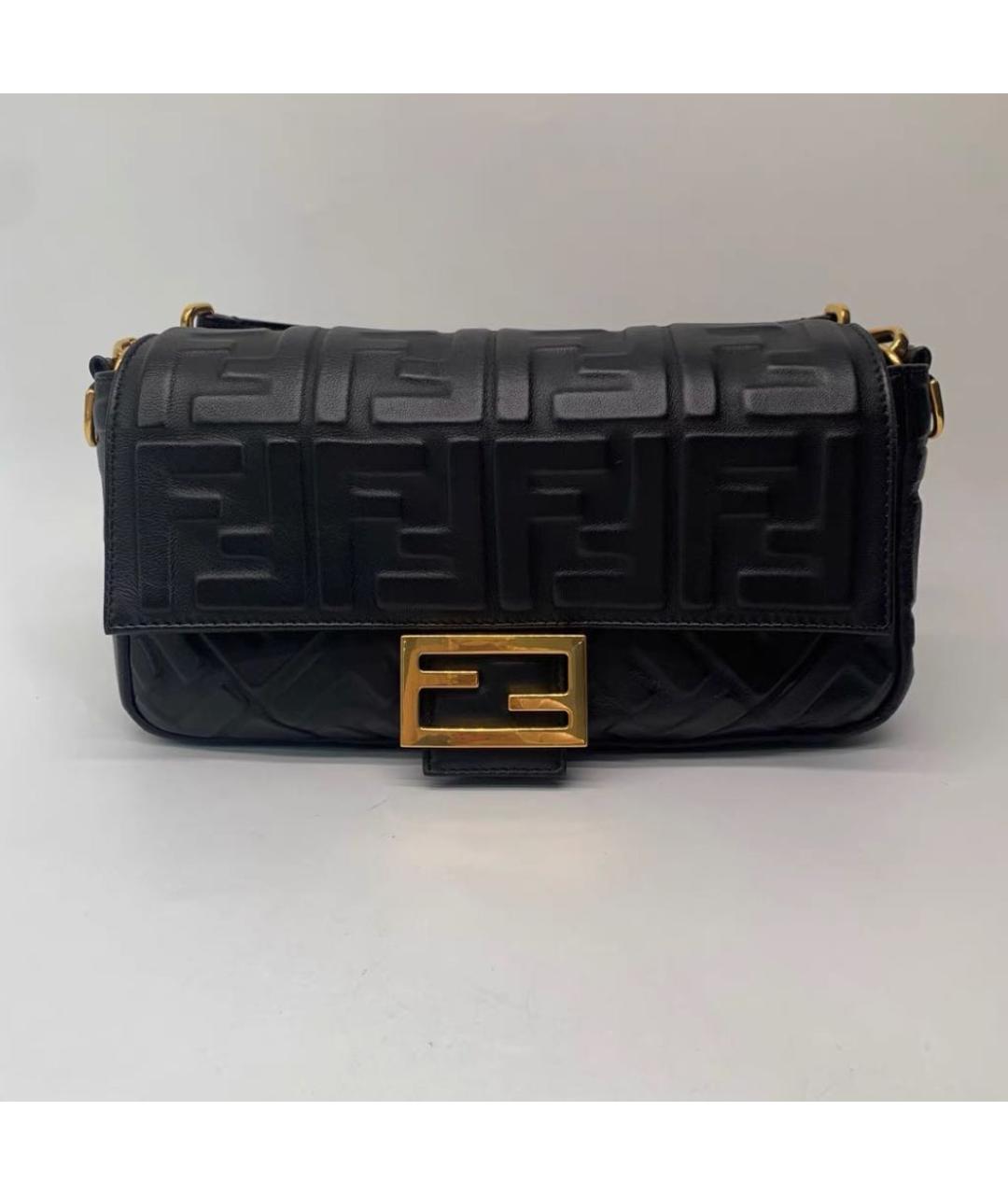 FENDI Черная кожаная сумка через плечо, фото 3