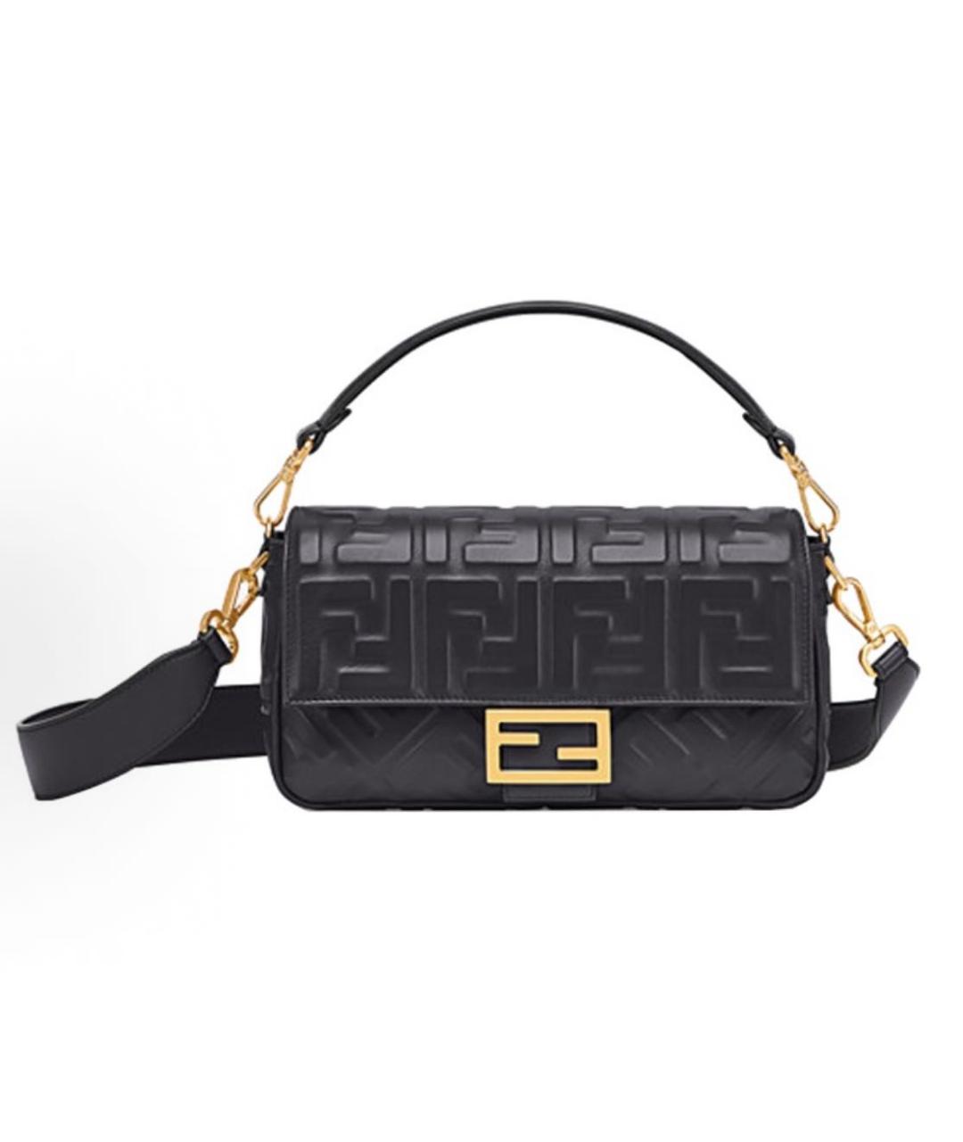 FENDI Черная кожаная сумка через плечо, фото 7