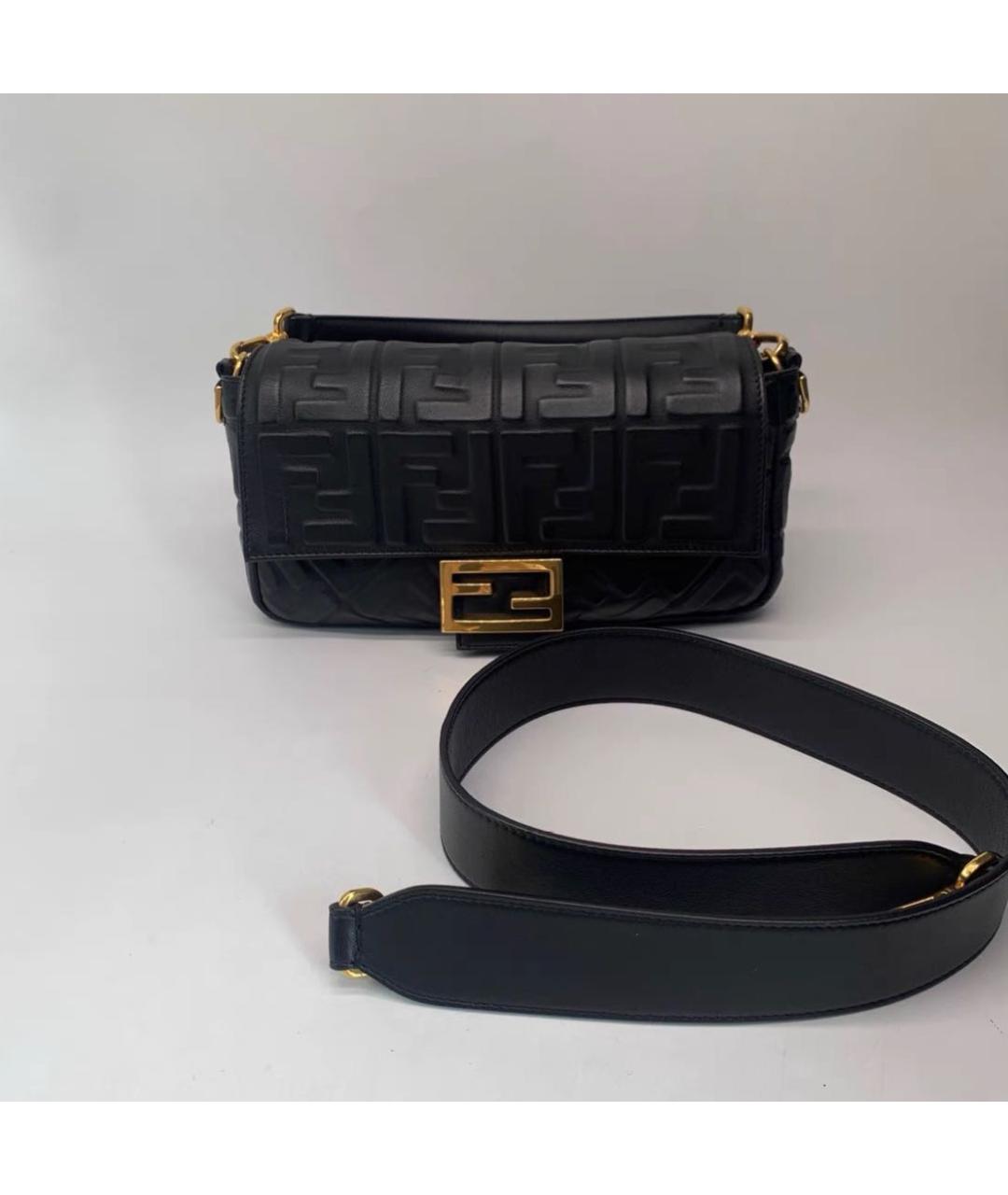 FENDI Черная кожаная сумка через плечо, фото 2