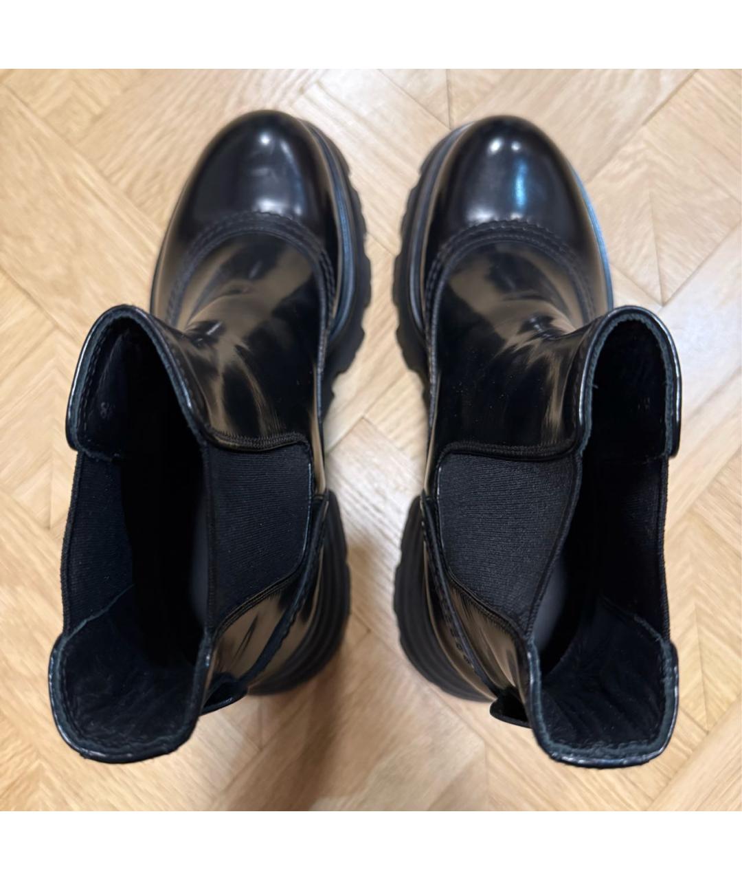 ALEXANDER MCQUEEN Черные кожаные полусапоги, фото 3