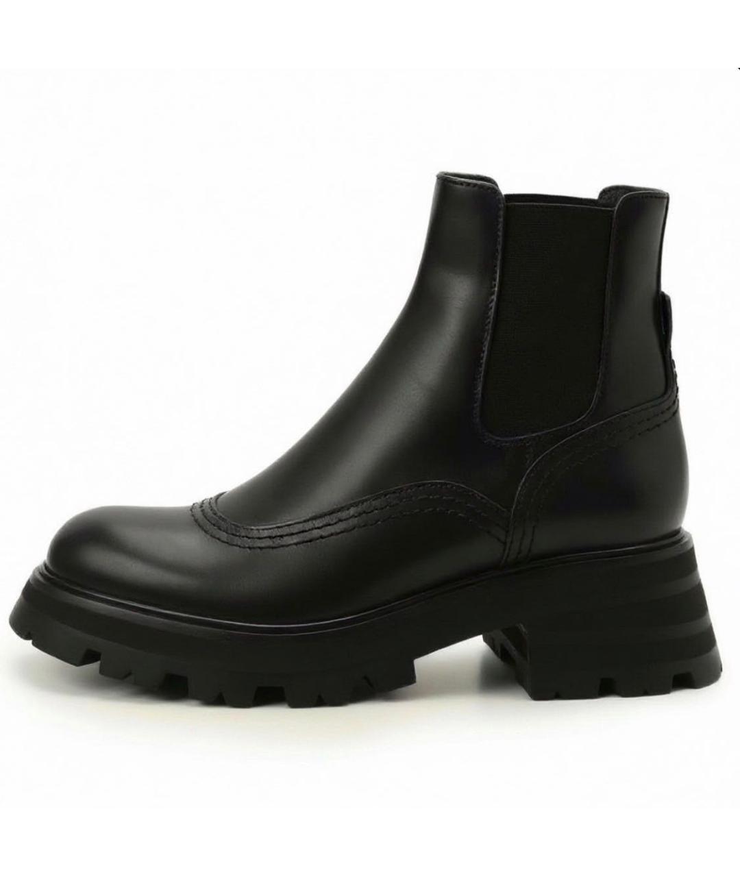 ALEXANDER MCQUEEN Черные кожаные полусапоги, фото 9