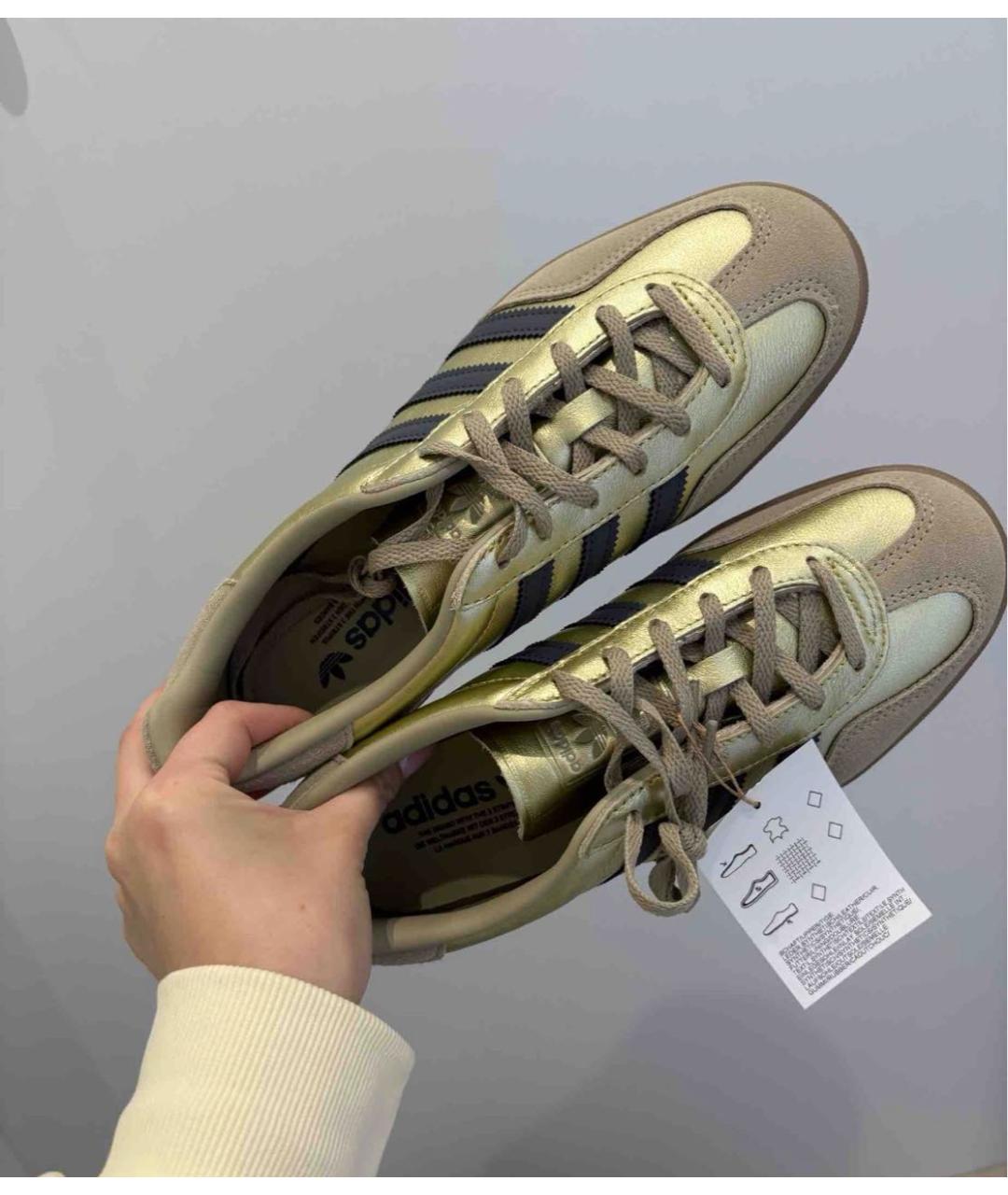 ADIDAS Золотые кожаные кроссовки, фото 5