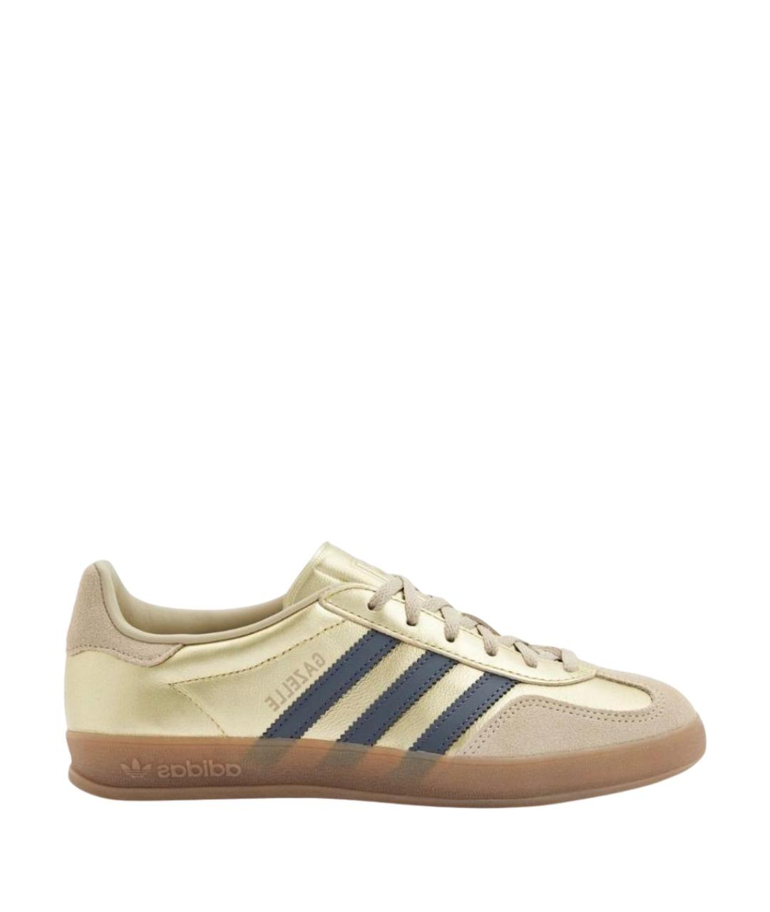 ADIDAS Золотые кожаные кроссовки, фото 1