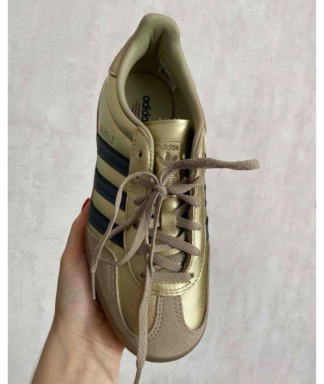 ADIDAS Золотые кожаные кроссовки, фото 4