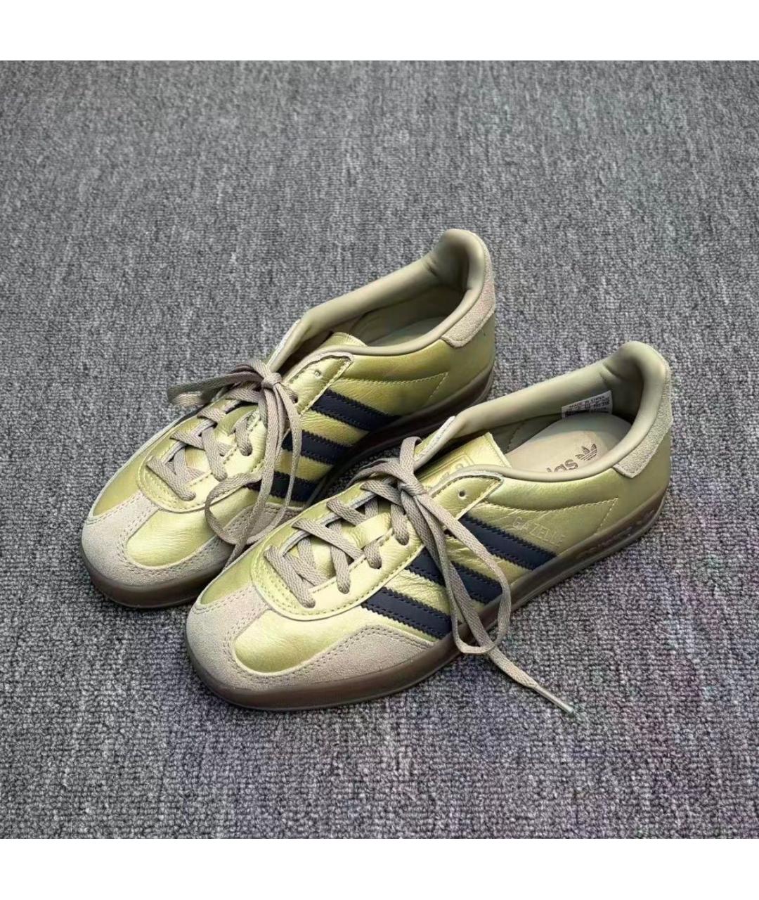 ADIDAS Золотые кожаные кроссовки, фото 3