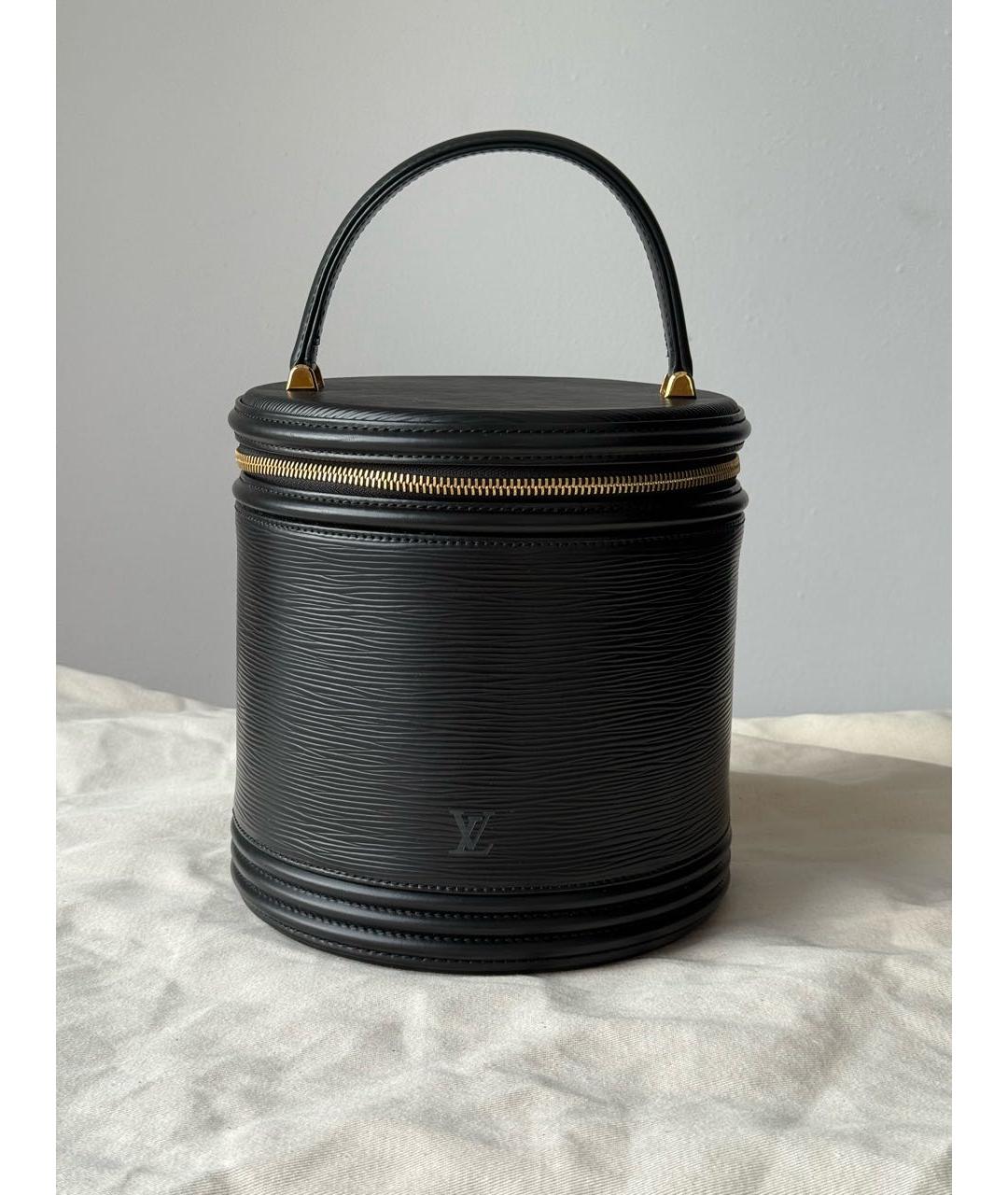 LOUIS VUITTON Черная кожаная сумка с короткими ручками, фото 8