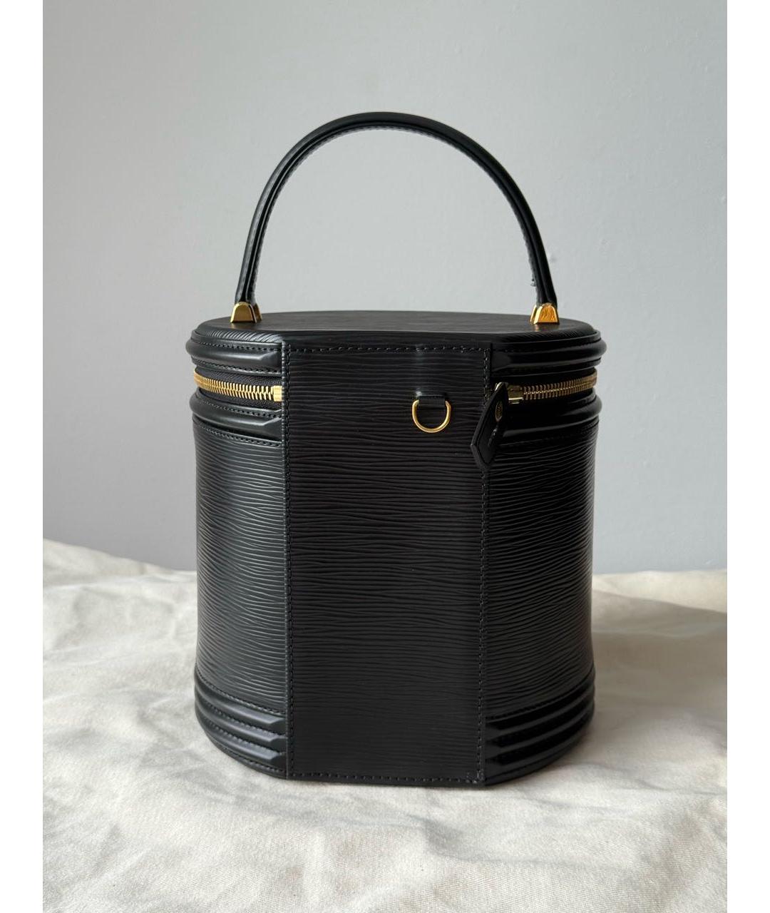 LOUIS VUITTON Черная кожаная сумка с короткими ручками, фото 3