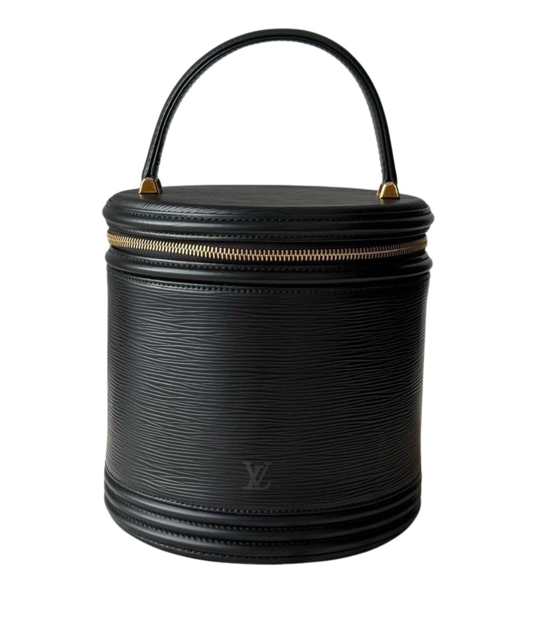 LOUIS VUITTON Черная кожаная сумка с короткими ручками, фото 1