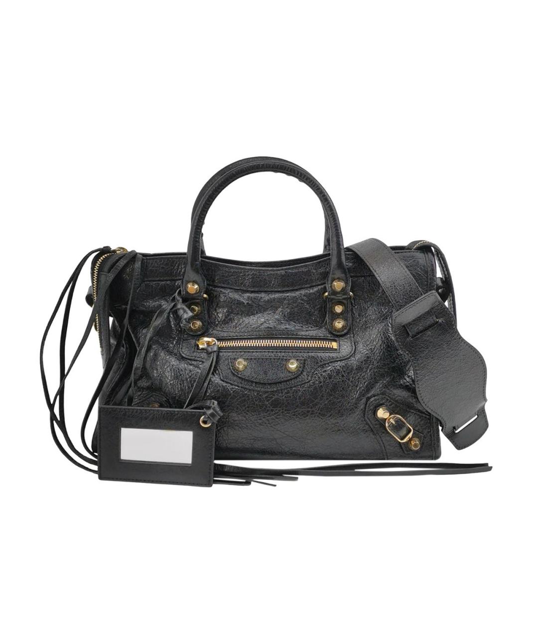 BALENCIAGA Черная кожаная сумка с короткими ручками, фото 8