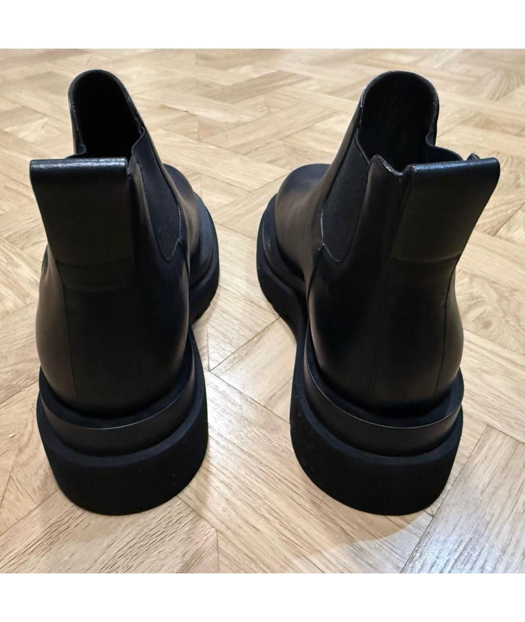 BOTTEGA VENETA Черные кожаные полусапоги, фото 4