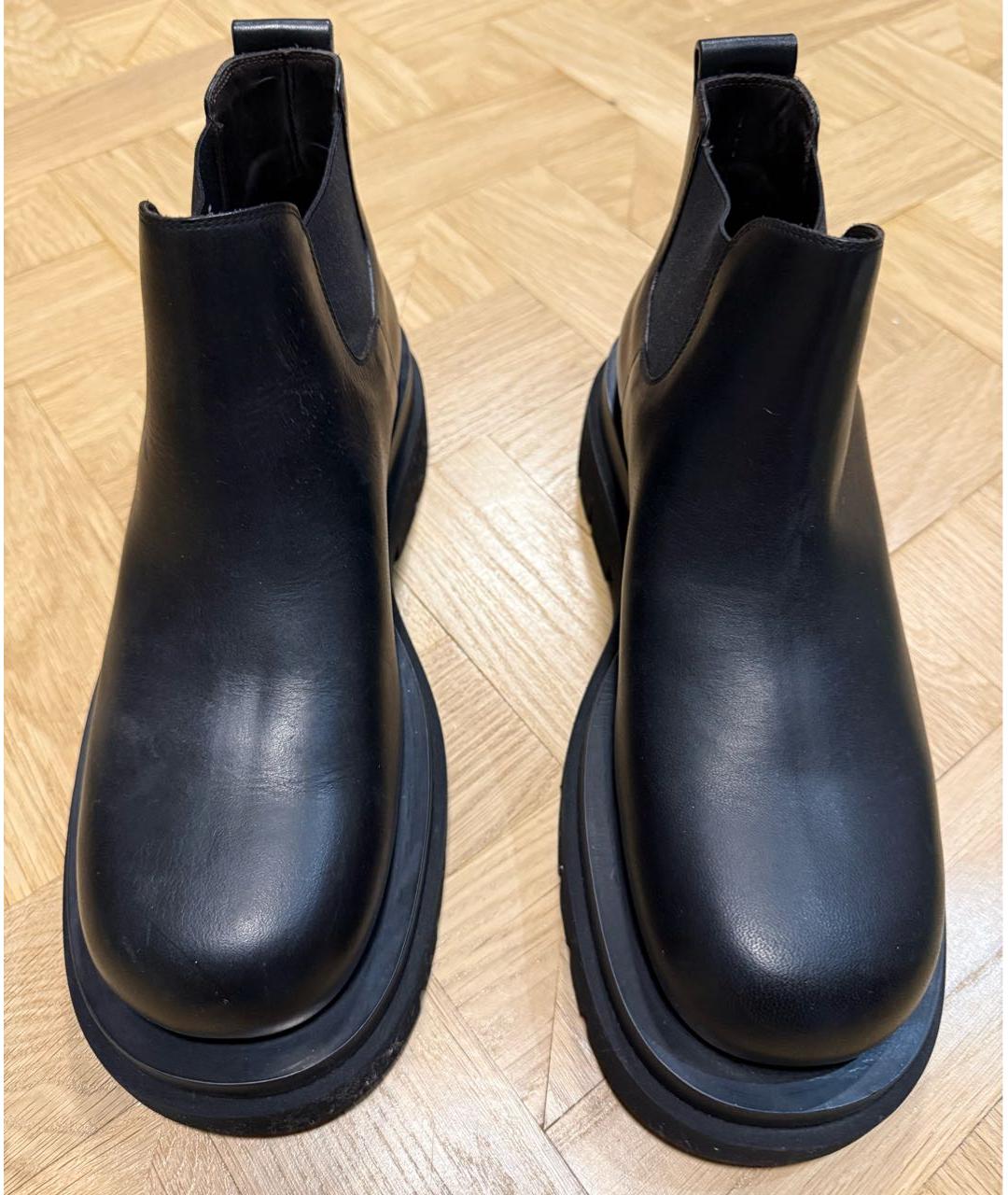 BOTTEGA VENETA Черные кожаные полусапоги, фото 2