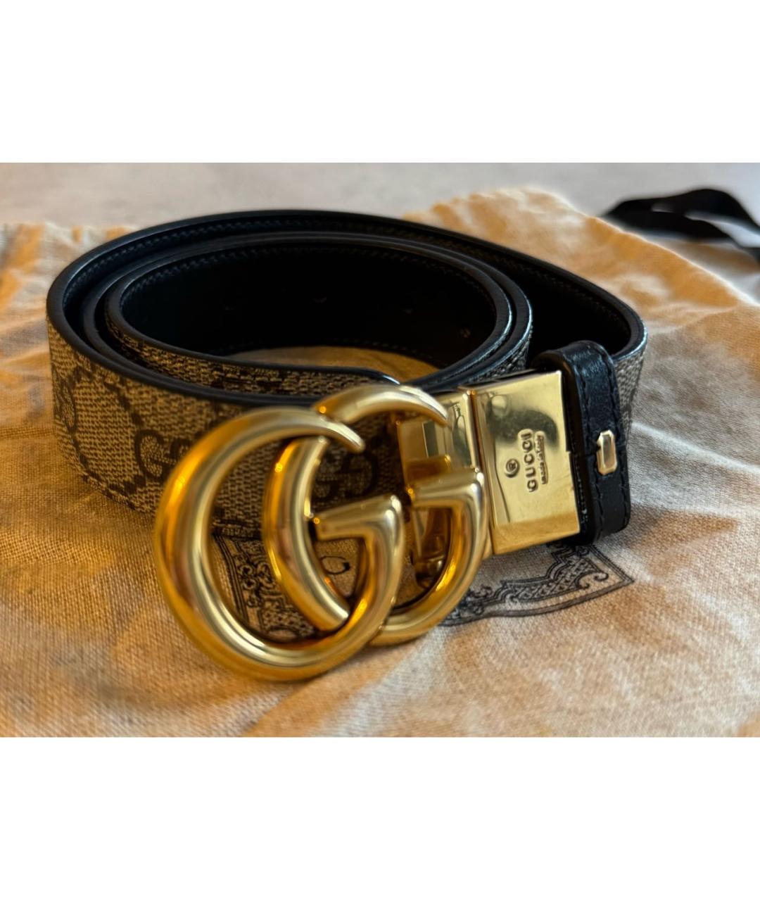 GUCCI Бежевый кожаный ремень, фото 9