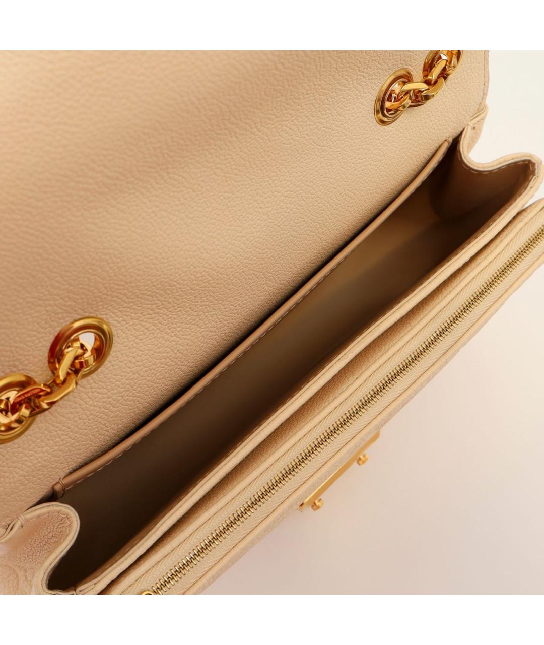 LOUIS VUITTON Бежевая кожаная сумка с короткими ручками, фото 4