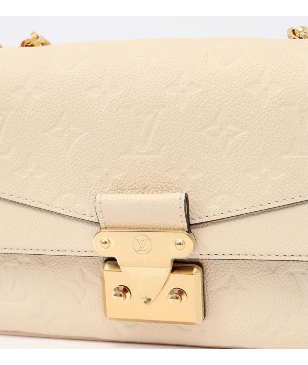LOUIS VUITTON Бежевая кожаная сумка с короткими ручками, фото 6