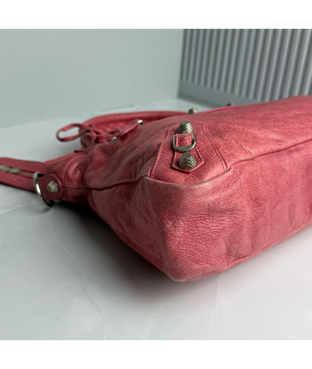 BALENCIAGA Розовая кожаная сумка с короткими ручками, фото 7