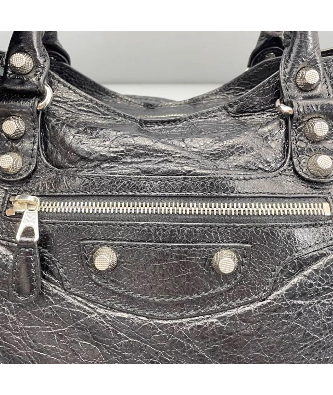 BALENCIAGA Черная кожаная сумка через плечо, фото 5