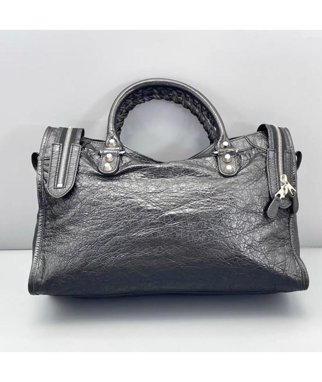 BALENCIAGA Черная кожаная сумка через плечо, фото 2