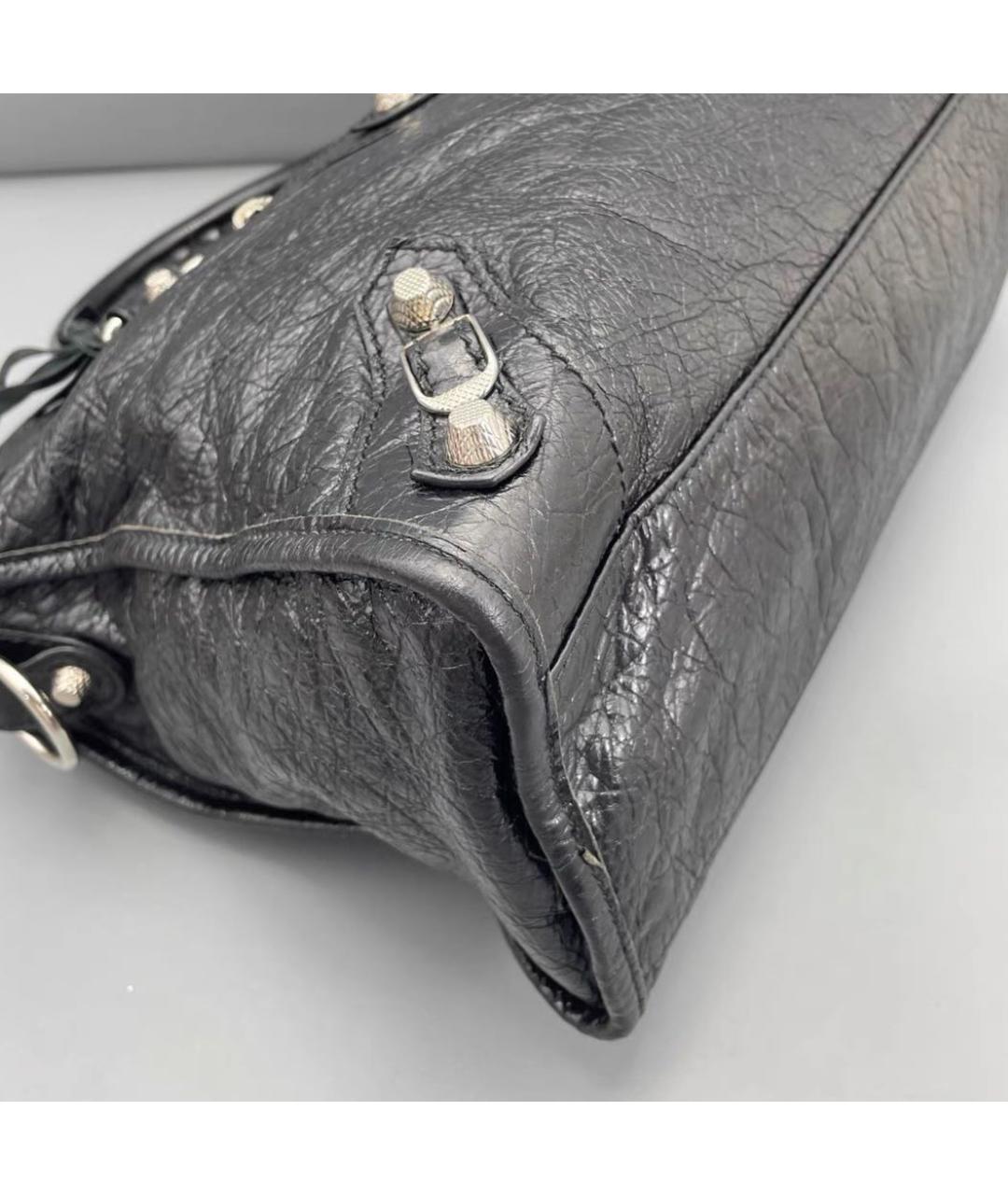 BALENCIAGA Черная кожаная сумка через плечо, фото 4