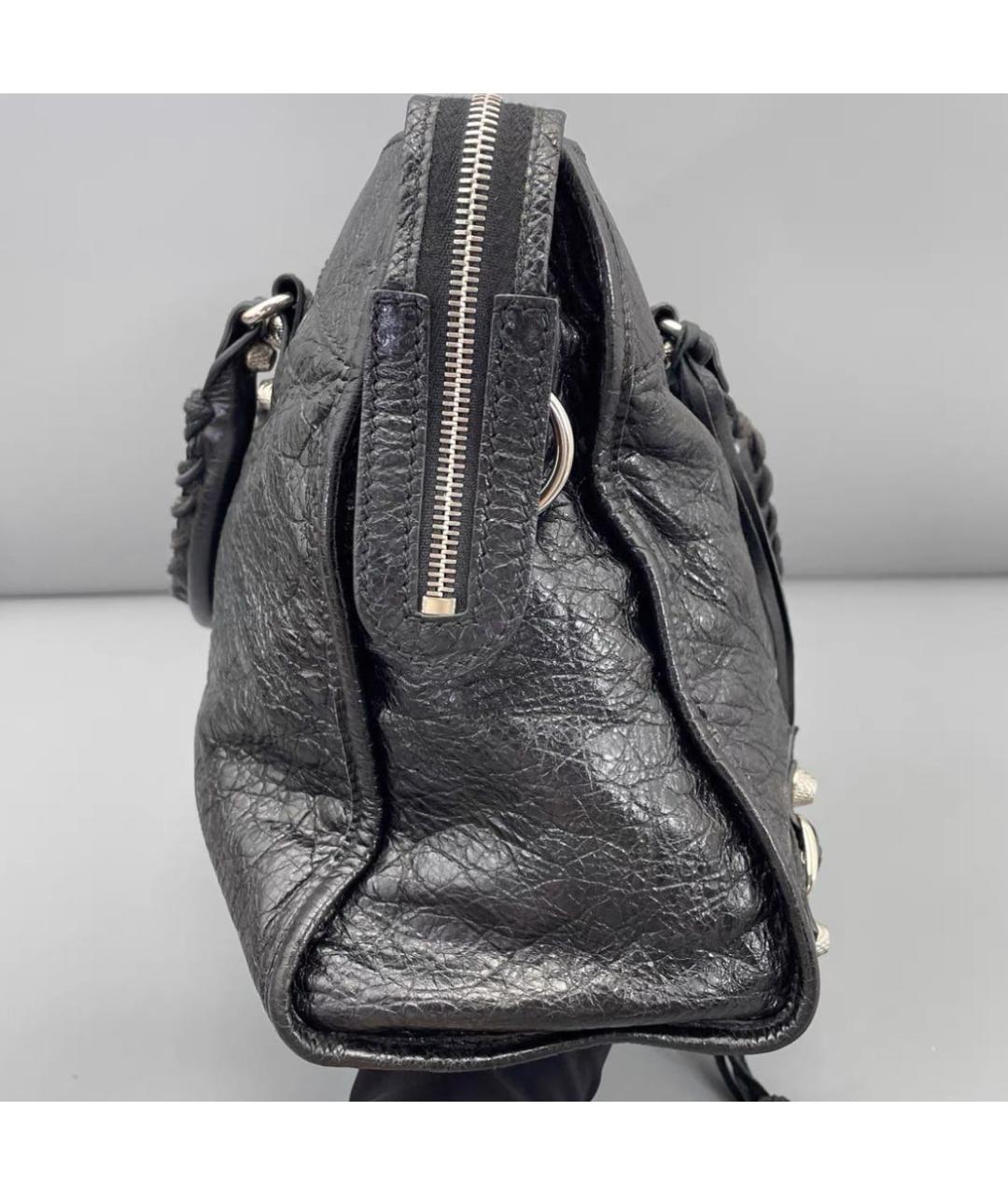 BALENCIAGA Черная кожаная сумка через плечо, фото 3