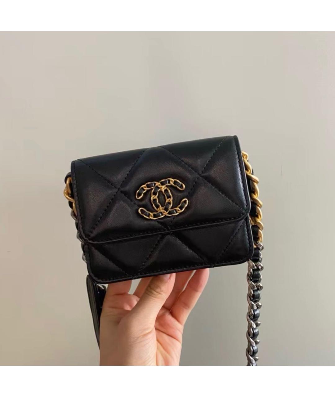CHANEL Черная кожаная сумка через плечо, фото 8