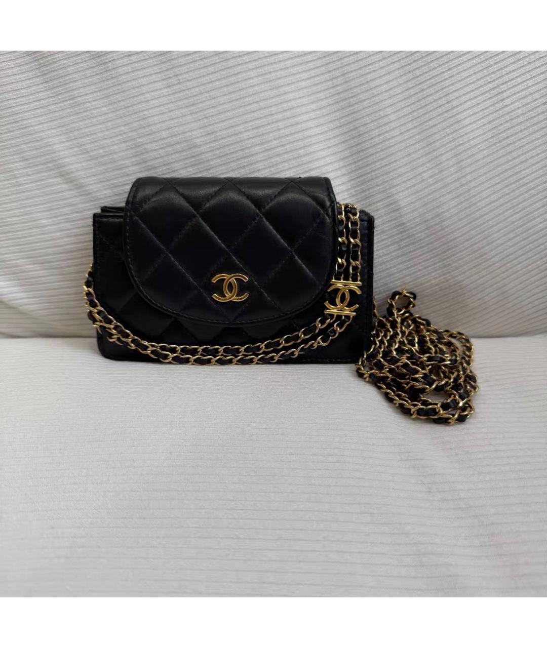CHANEL Черная кожаная сумка через плечо, фото 8