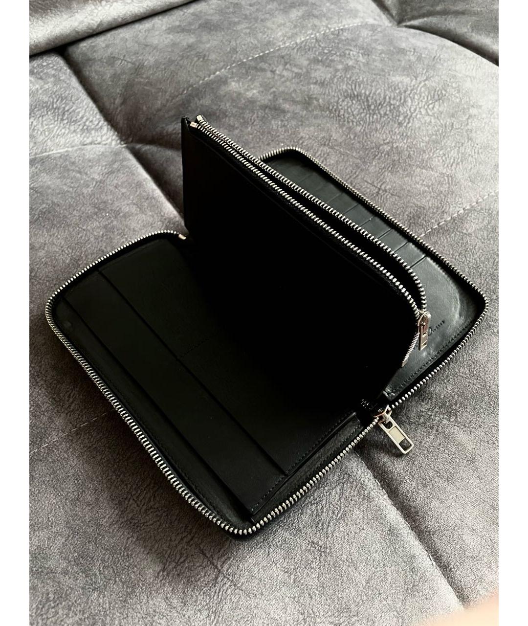 RICK OWENS Черный кошелек из экзотической кожи, фото 5