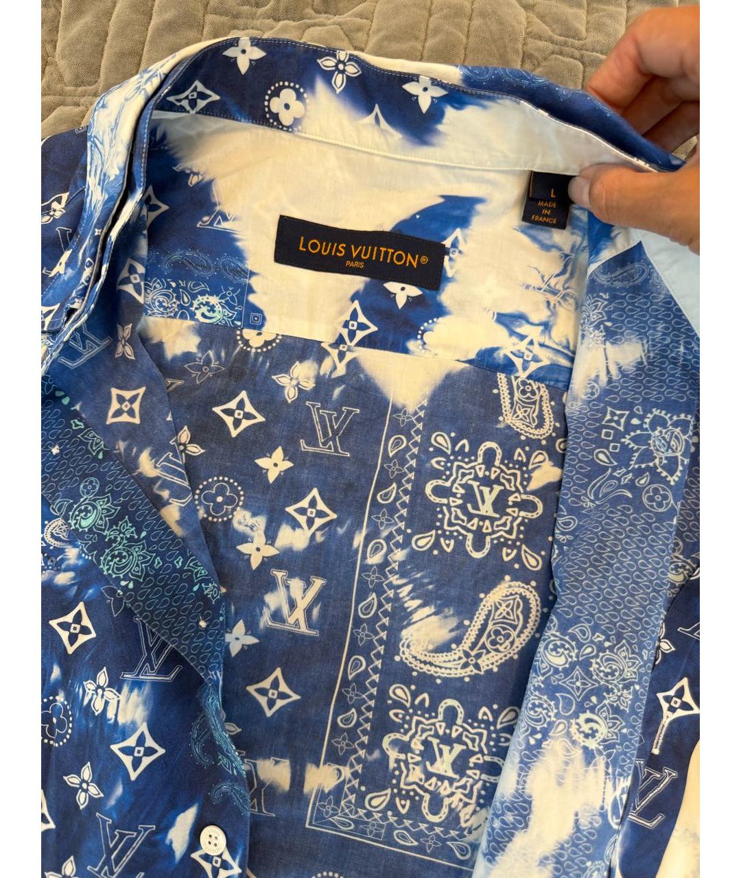 LOUIS VUITTON Синяя хлопковая кэжуал рубашка, фото 3