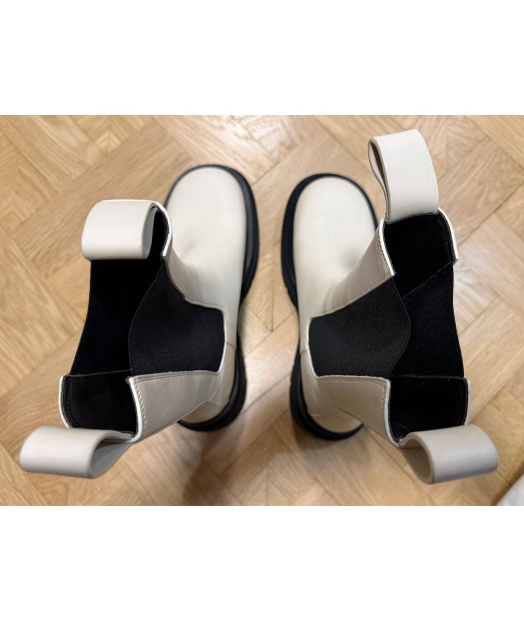 BOTTEGA VENETA Бежевые кожаные полусапоги, фото 3