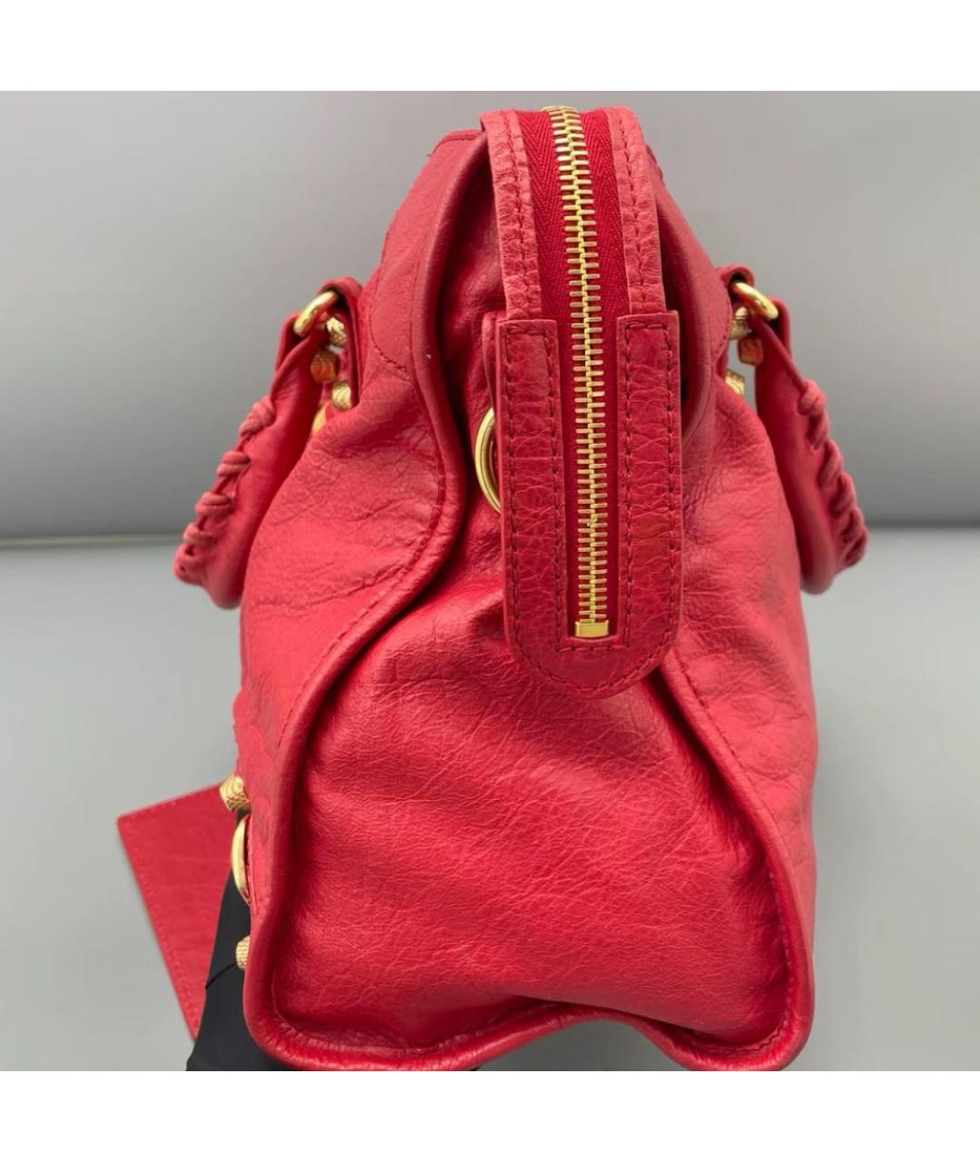 BALENCIAGA Красная кожаная сумка с короткими ручками, фото 3