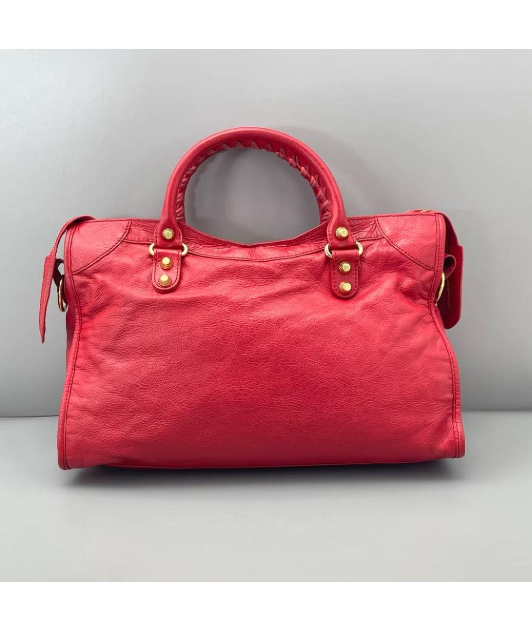 BALENCIAGA Красная кожаная сумка с короткими ручками, фото 2