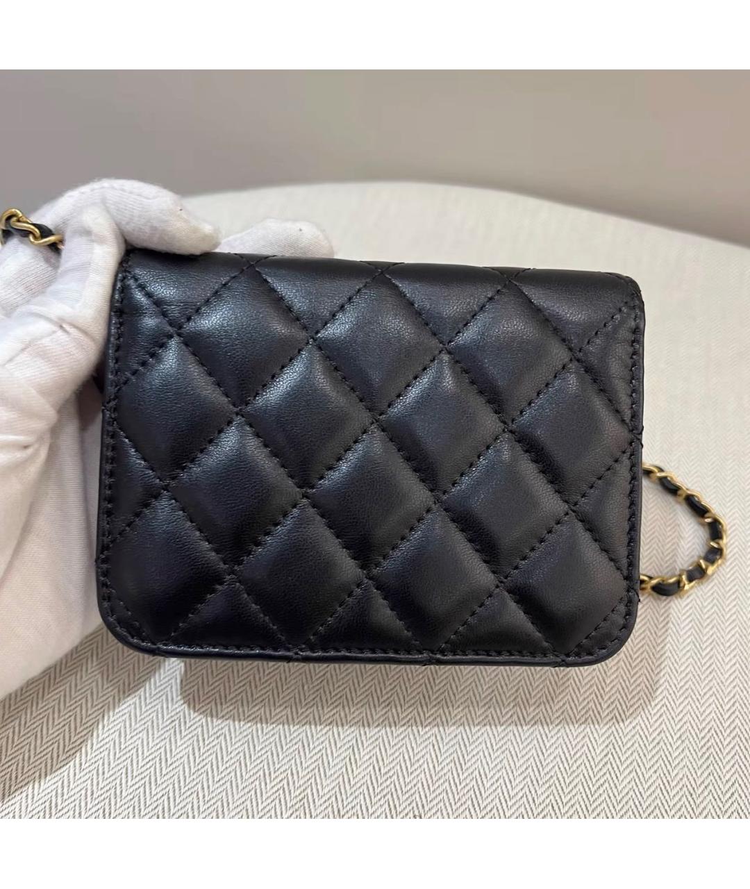 CHANEL Черная кожаная сумка через плечо, фото 4