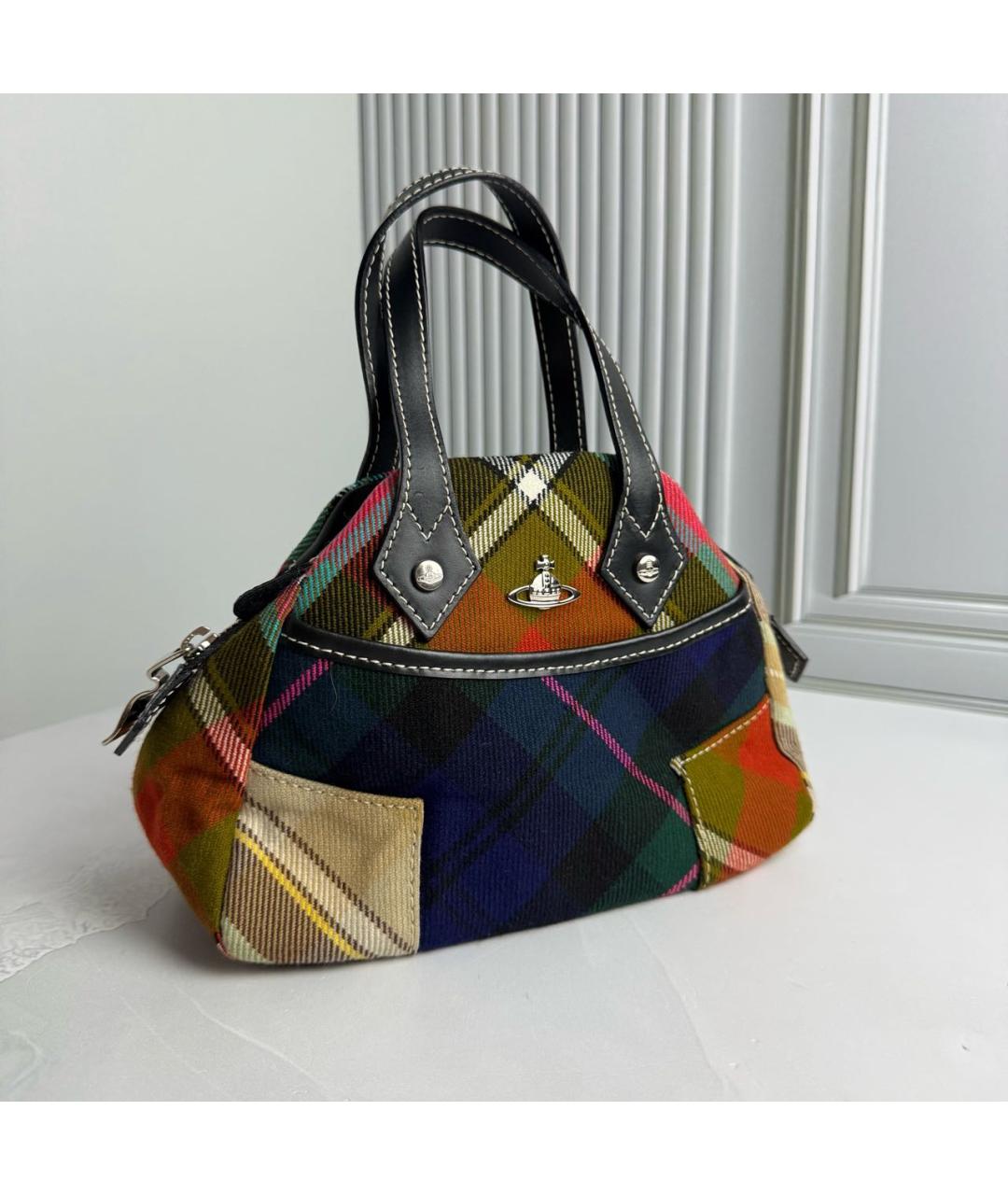 VIVIENNE WESTWOOD Мульти тканевая сумка с короткими ручками, фото 9