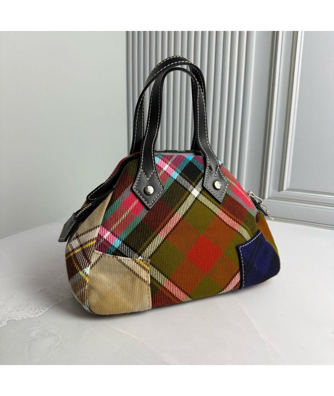 VIVIENNE WESTWOOD Мульти тканевая сумка с короткими ручками, фото 3